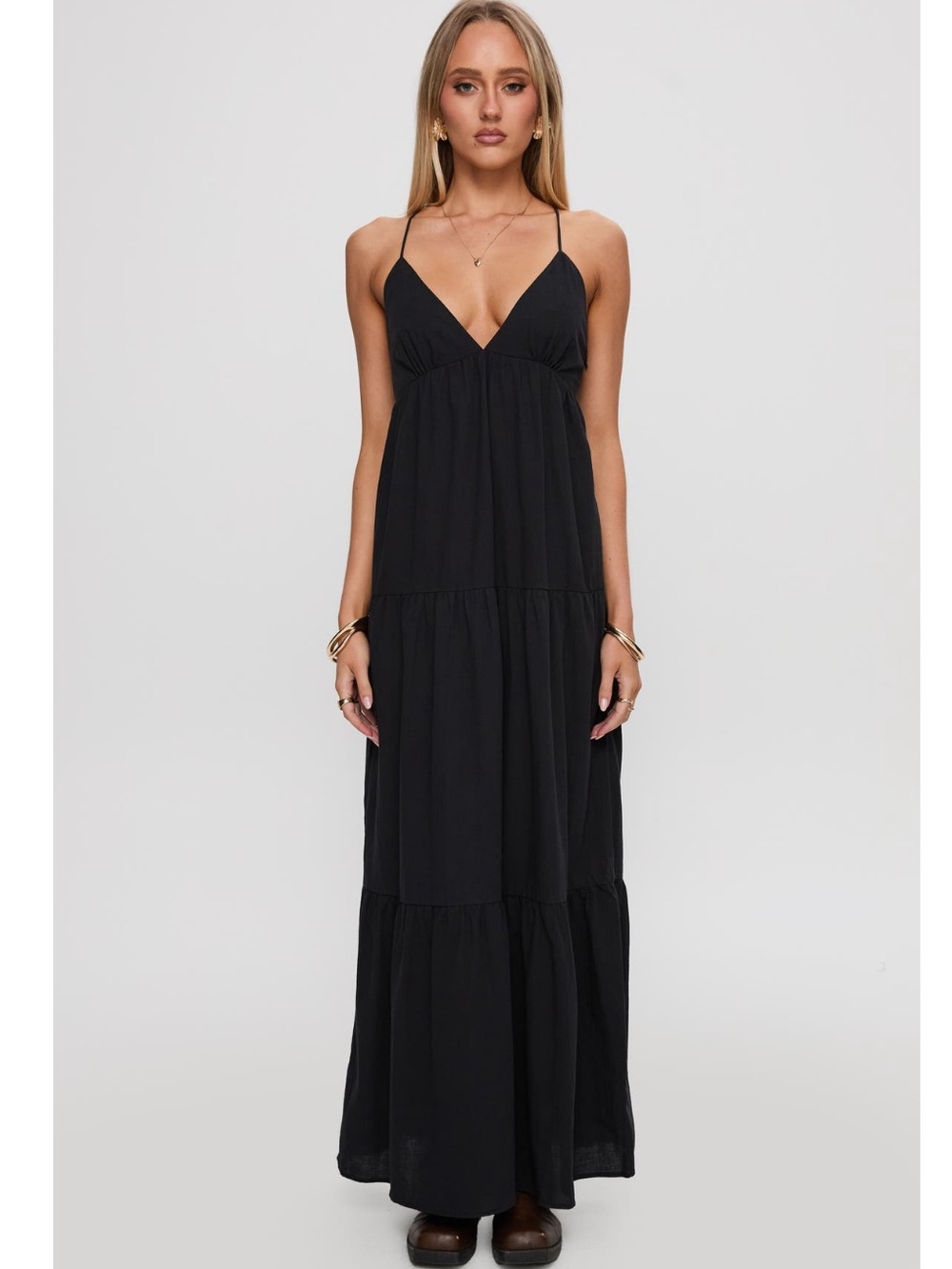 Princess Polly Chelsea Tiered Lace-Up Back Maxi Dress New! - Picture 5 of 10